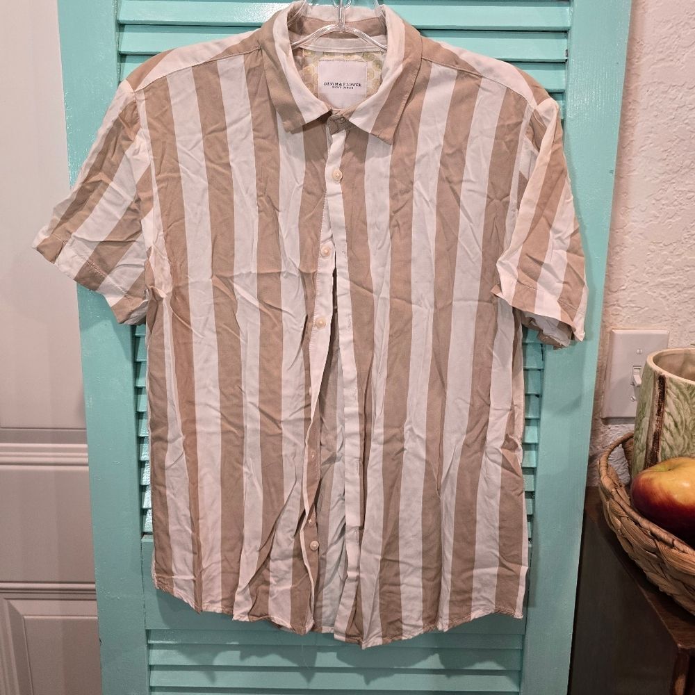 Striped Button-Up Shirt, Size Small